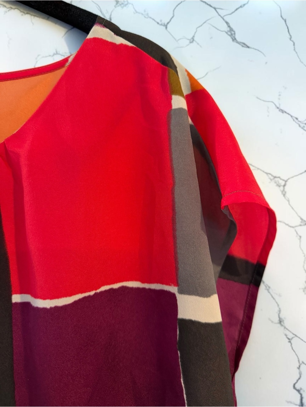 LOFT Colorblock Multicolor Stripe Blouse - Pink, Orange & Yellow - Picture 4 of 6